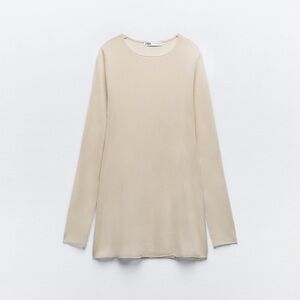 NWT ZARA SEMI-SHEER KNIT TOP SIZE M